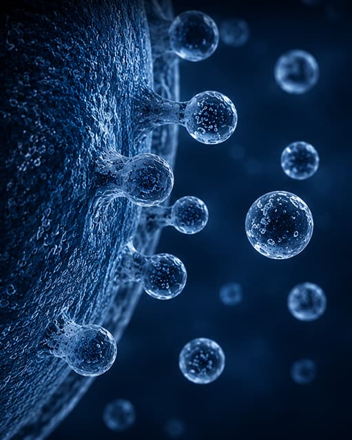 Illustration of conventional, non-autologous exosomes