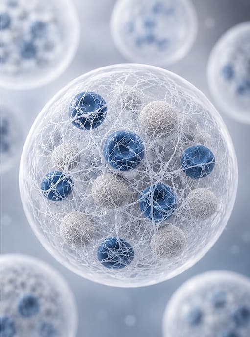 Illustration of a platelet-rich fibrin 3D scaffold